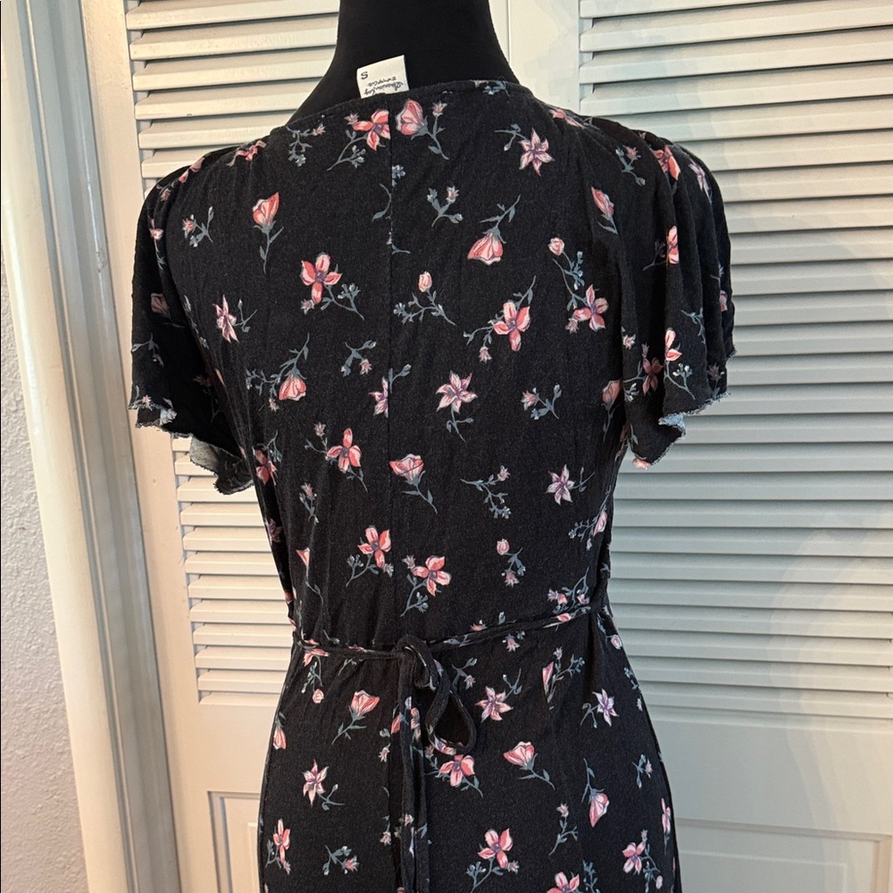 American Rag Black Maxi Dress with Pink Floral Print - Picture 4 of 5